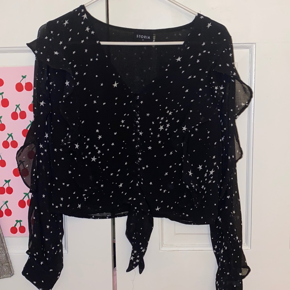 Ruffled Long Sleeve Blouse